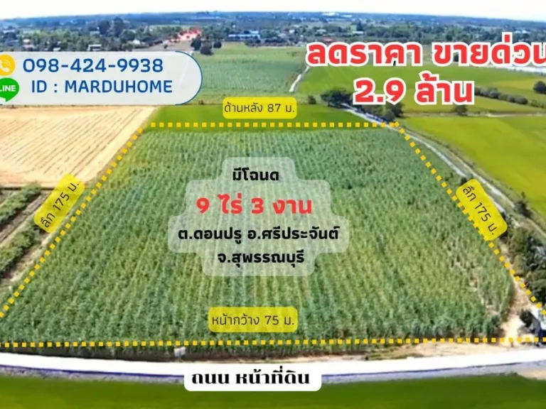 ที่ดินสวย ตดอนปรู อศรีประจันต์ จสุพรรณบุรี