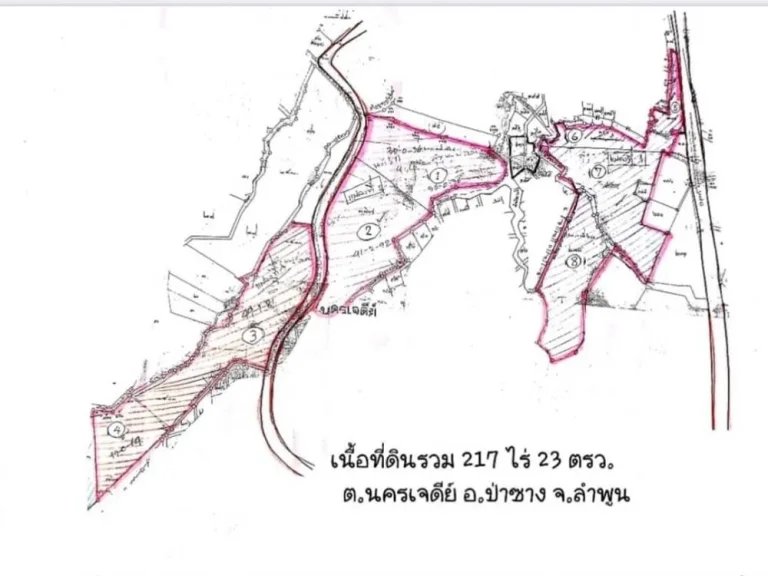 ขายที่ดิน 217-0-23 ไร่ ตนครเจดีย์ อำเภอป่าซาง จังหวัดลำพูน