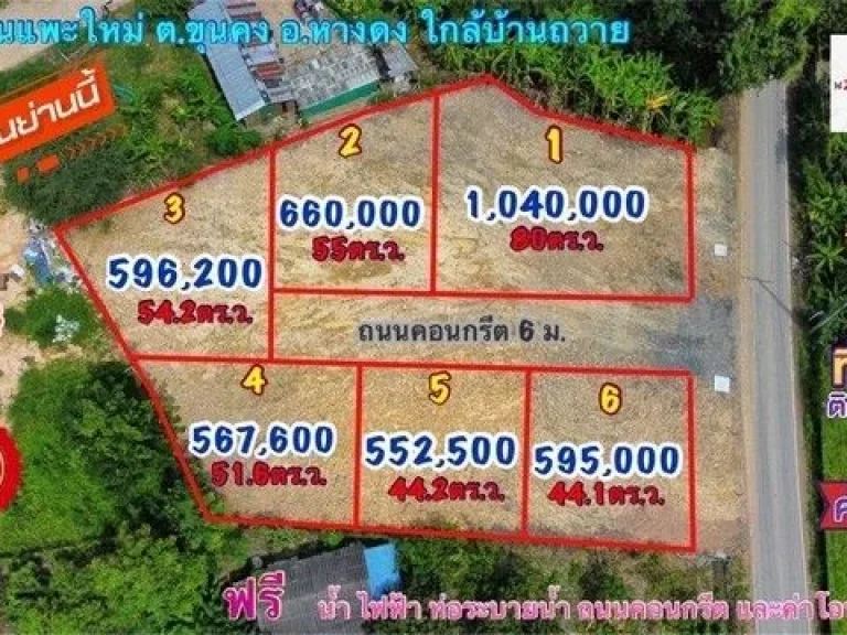 ขายที่ดินแบ่งเริ่ม 44-80 ตรว ฟรีโอน สาธารณูปโภคครบ