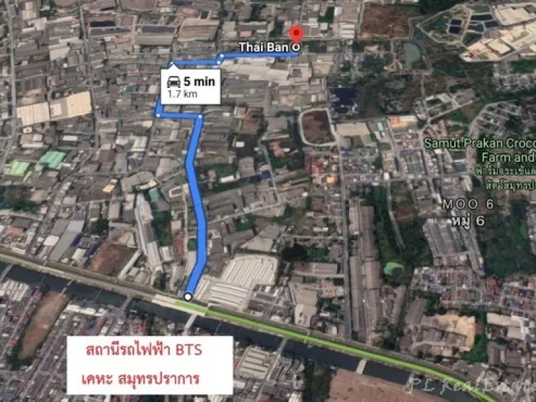 ขายที่ดิน 5 ไร่ ผังสีม่วง ซอยเทศบาลบางปู 50 ใกล้รถไฟฟ้า BTS เคหะสมุทรปราการ