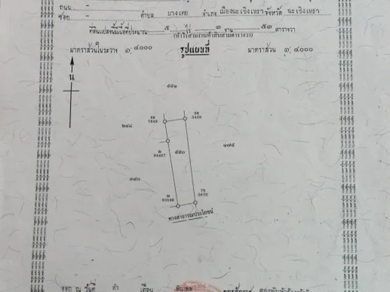 ขายถูก ที่ดินเปล่า ติดทางสาธารณะประโยชน์ถนนปูน ฉะเชิงเทรา