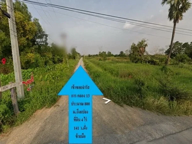 ขายที่ดิน คลอง 13 ฝั่งตะวันตก ถนนรังสิต-นครนายก อำเภอหนองเสือ