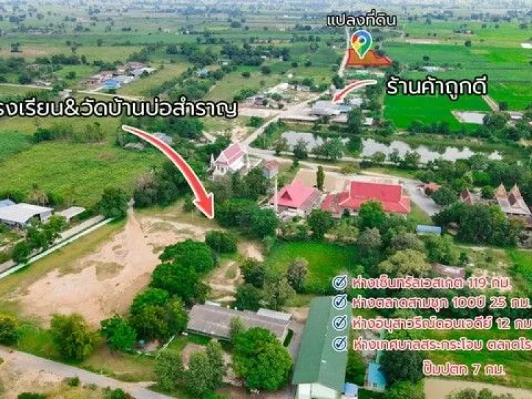 ที่ดินสุพรรณบุรี ติดถนนคอนกรีต แค่ 175000 ฟรีโอน- น้ำ-ไฟ