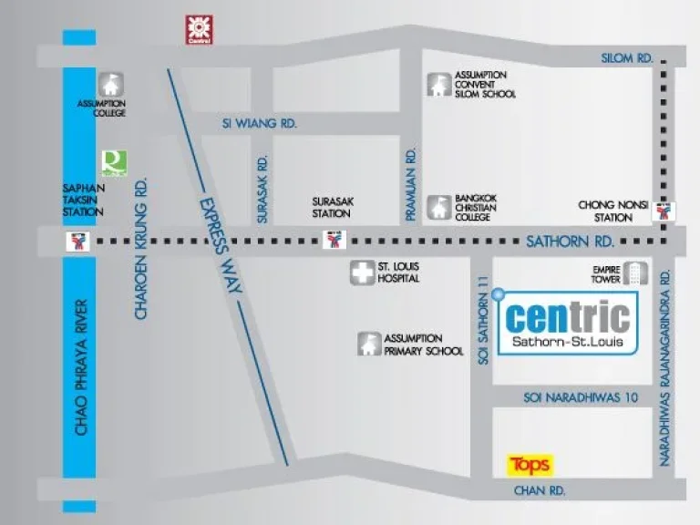 Centric Sathorn เซ็นทริค สาทร-เซนต์หลุยส์ ชั้น 22 city view