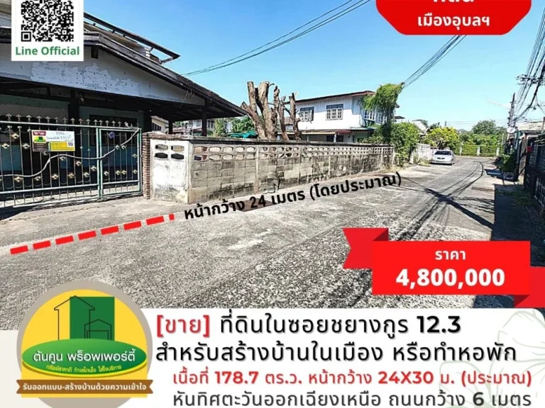 ขายที่ดินในซอยชยางกูร 123 เหมาะสำหรับสร้างบ้านในเมือง