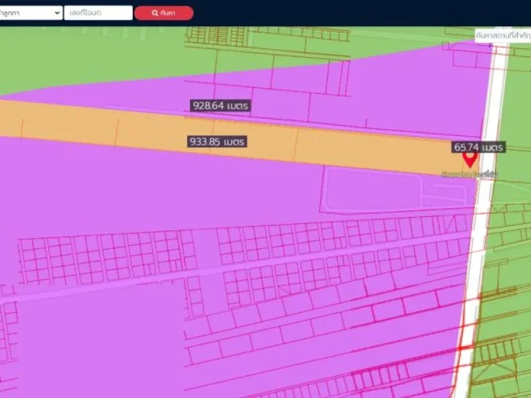 ขายที่ดิน38ไร่ พื้นที่สีม่วง หน้ากว้าง 65ม ถนนทางหลวงชนบท