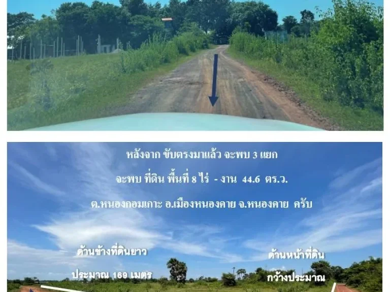 ขายที่ดิน ใกล้ถนนมิตรภาพ ไทย-ลาว หนองคาย เนื้อที่ 8 ไร่ - งาน