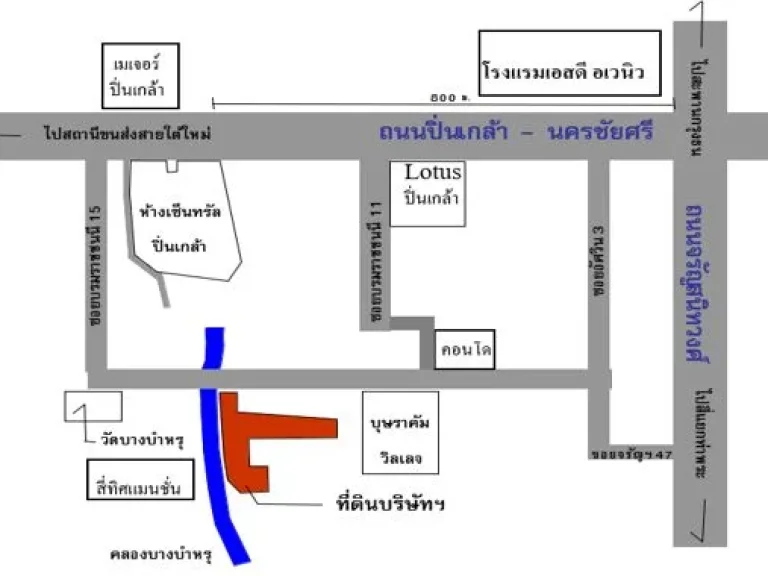 ขาย ที่ดินเปล่า หลังห้างเซ็นทรัลปิ่นเกล้า 497 ตรว