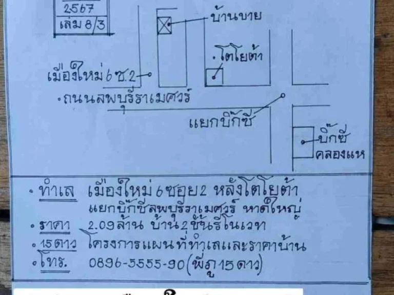 คู่มือซื้อขายบ้านหาดใหญ่ บ้าน2ชัันรีโนเวท ทำเลเมืองใหม่6ซอย2