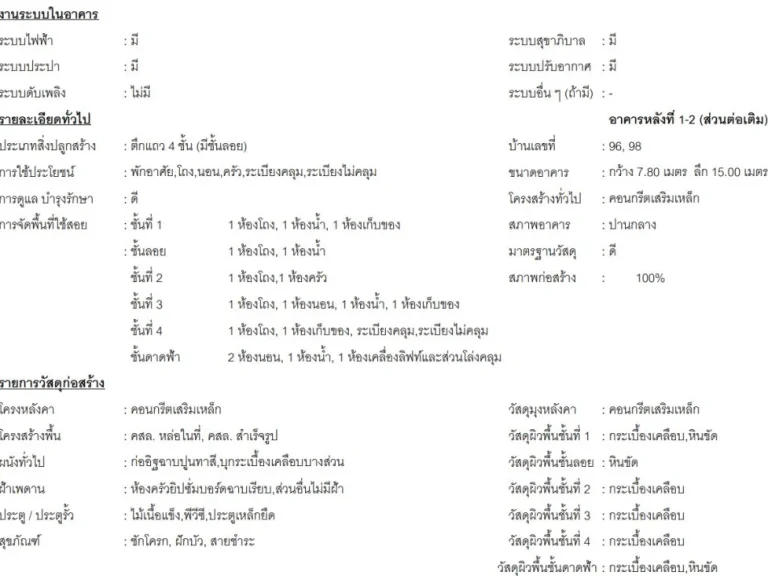 ขายตึกแถวถนนมหานคร บางรักขายตึกแถว 4 ชั้น มีชั้นลอย 11