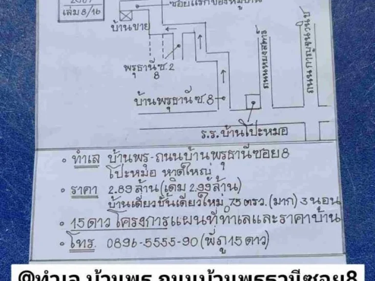 คู่มือซื้อขายบ้านหาดใหญ่ บ้านเดี่ยวชั้นเดียวใหม่75ตรวมาก