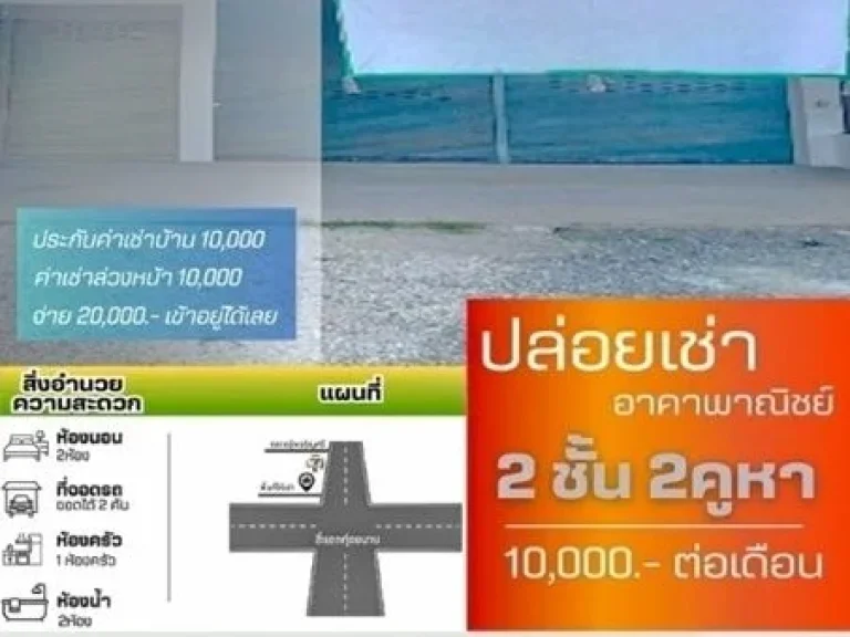 วัดโพธิ์ศรี ให้เช่าอาคาร 2 ชั้น 2 คูหา จันทบุรี รร