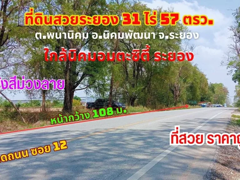 ขายที่ดินระยอง นิคมพัฒนา 31ไร่ 572 ตรว ผังสีม่วงลาย