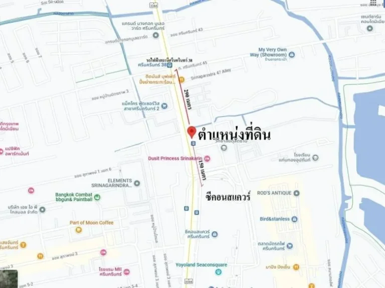 ขายที่ดินเปล่าต่ำกว่าราคาตลาด ติดถนนศรีนครินทร์ หนองบอน