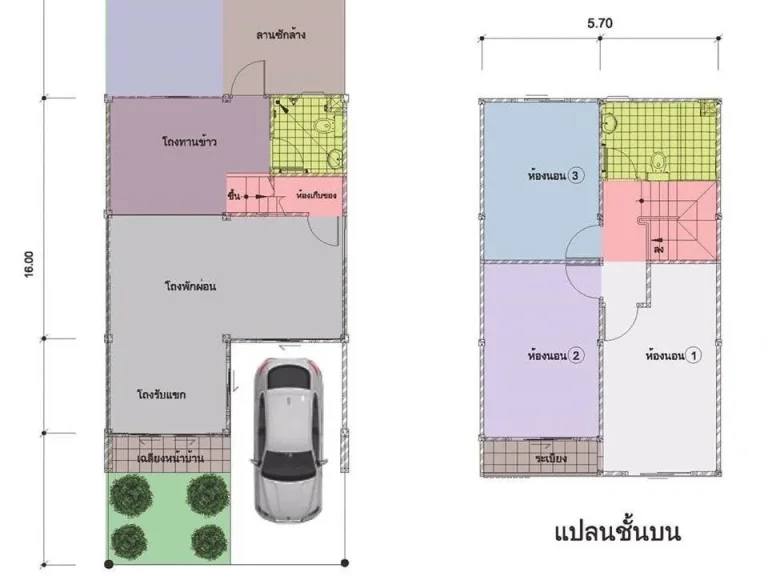 บ้านสไตล์ลอฟท์ ห้อง 160 ห้องมุม ทาวน์โฮม 2 ชั้น