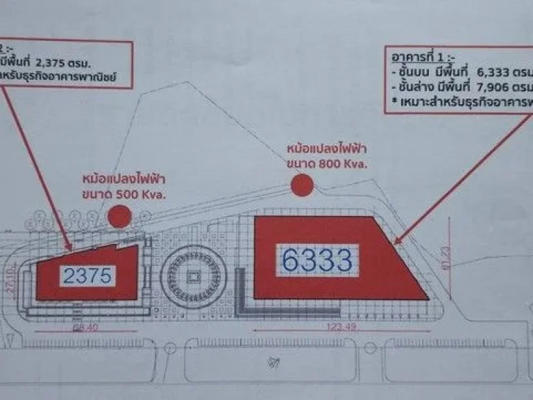 ขายที่ดินพร้อมอาคาร 19 ไร่ มีพื้นที่ขายของหรือโชว์รูมเลียบมอ