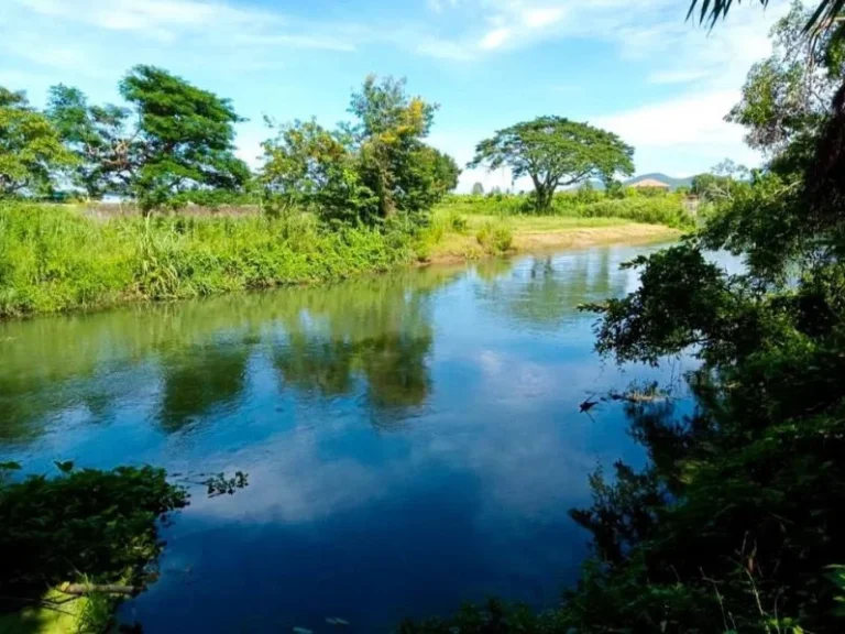 ที่ดินติดแม่น้ำเพชรบุรี ติดถนนลาดยาง น้ำไฟฟ้าพร้อม แหล่งชุมชน