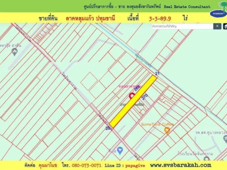 ขายที่ดิน 3-3-899 ไร่ คลองบางเตย ลาดหลุมแก้ว ปทุมธานี