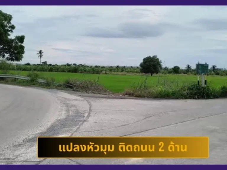 ขายที่ดินติดถนน อบางกรวย จนนทบุรี แปลงมุม ติดถนน 2 ด้าน