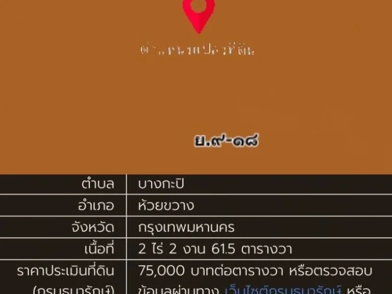 ขายที่ดินจตุรทิศ 9-3-86 ไร่ใกล้โรงพยาบาลพระราม9 กรุงเทพ