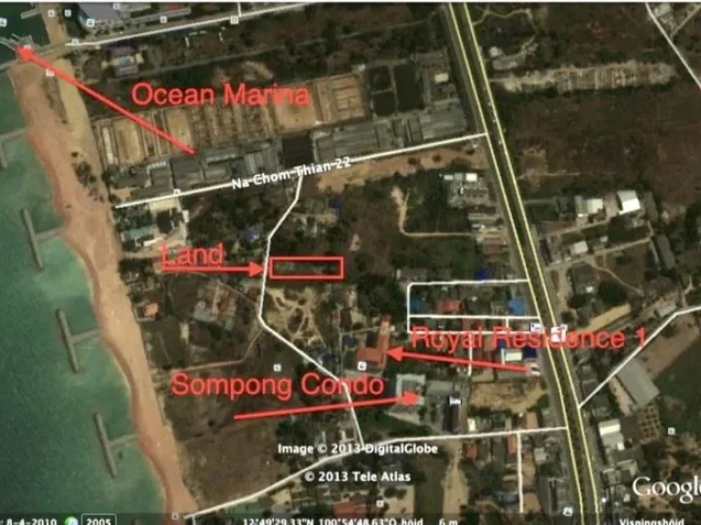 ขายที่ดินทำเลทองพัทยาน่าลงทุนใกล้หาดเพียง200เมตรเนื้อที่ 1