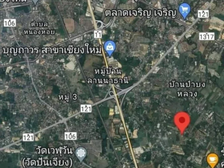 ขายที่ดินตำบลป่าบงสารภีติดบุญถาวรสารภีโฉนดพร้อมโอน