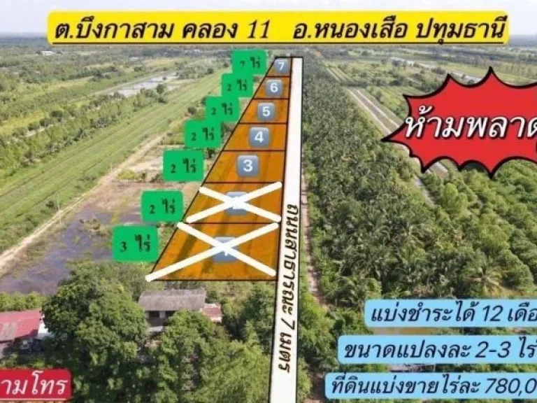 ขายที่ดิน คลอง 11 รพีพัฒน์ โครงการ 2 เนื้อที่ 2 ไร่ หนองเสือ