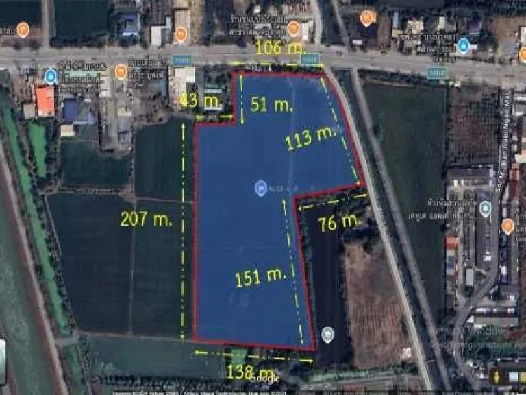 ขาย ที่ดิน บางบัวทอง ติดถนนวัดลาดปลาดุก เนื้อที่ 23 ไร่