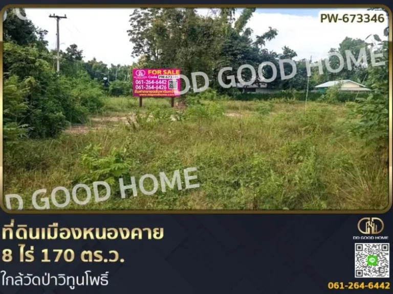 ที่ดินเมืองหนองคาย 8 ไร่ 170 ตรว ใกล้วัดป่าวิทูนโพธิ์