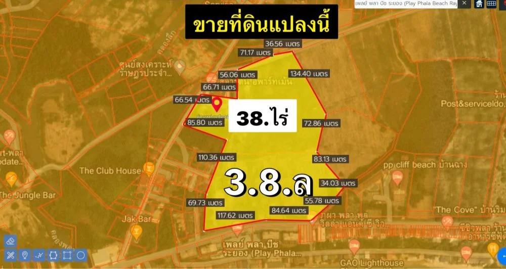 ขายที่ดินทำเลทอง เนื้อที่ 38ไร่ ถนน พลา ติดถนน3ด้าน ต.พลา