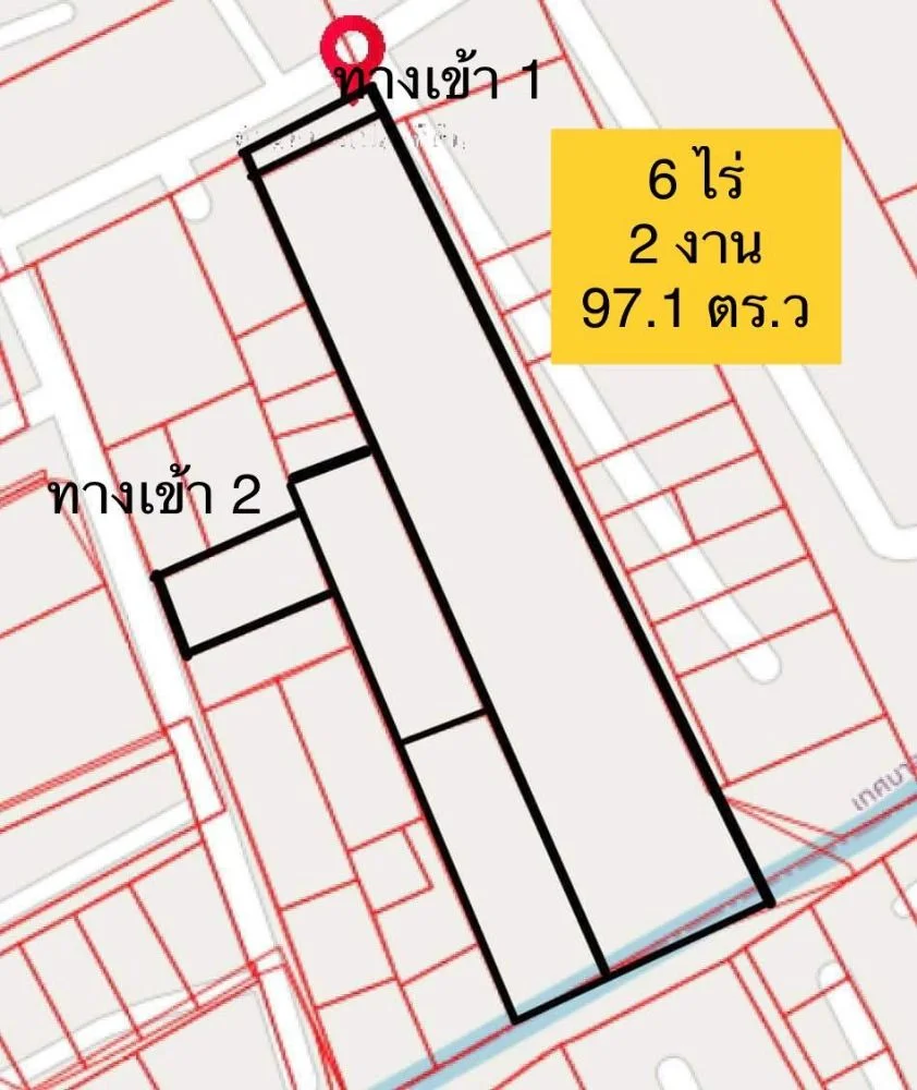 ให้เช่าที่ดิน 6 ไร่ 2 งาน 97.1 ตร.ว ซอยวัดพระเงิน บางใหญ่