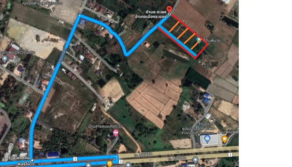 ที่ดินเปล่า ถมดินแล้ว มีโฉนด ตะพง ระยองLand for sale , land