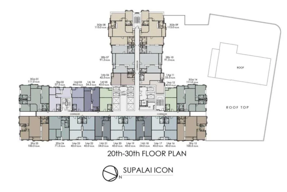 sale condo ขายดาวน์ คอนโด Supalai Icon Sathorn ชั้น 30 ขนาด