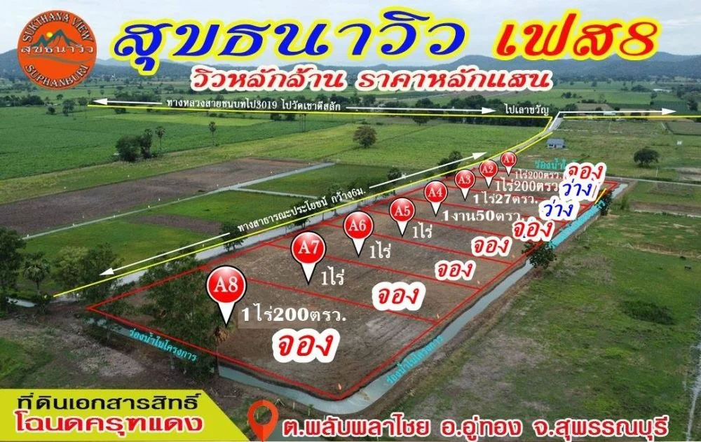 โครงการสุขธนาวิว 8 ที่ดินถมแล้ว ราคาถูก ทำเลดี วิวเขาสวย