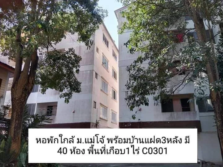 ขายหอพักพร้อมบ้านแฝดแถวสันทรายใกล้มหาวิทยาลัยแม่โจ้พร้อมผู้เ