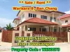 Sale Rent Corner house with plenty of green lawn Warisara 8 Ban Chang Rental fee 22000 Baht Sales Price 525 MB